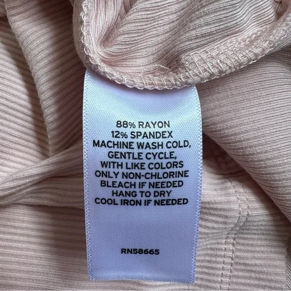Melrose & Market Pink Long Sleeve Ribbed Stretch Blouse Top Size XS Coquette EUC - Picture 5 of 5